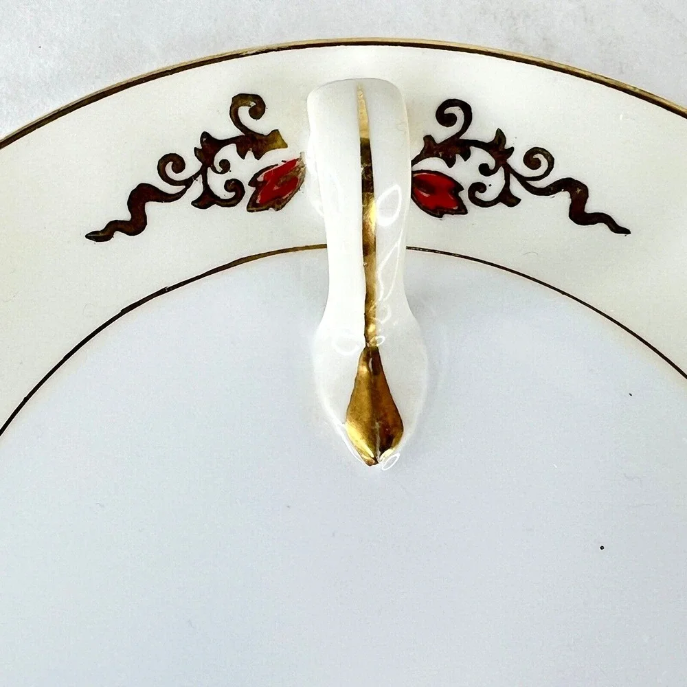 Vintage Noritake FInger Handle Plate Hand Painted‎ Moriage Japan Floral